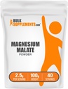 BulkSupplements.com Magnesium Malat pulver - Magnesium Supplements, Høy Bioavailabilty - Uflavored & Glutenfri, 2,5 g per servering, 100g (3,5 oz) (Pack of 1)