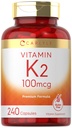 Carlyle vitamin K2 Supplement 100 mcg K2 MK-4 | 240 kapsler ikke-GMO & Glutenfri