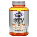 Nå mat Arginine 500mg med Citrulline 250 mg-120 kapsler