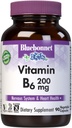Bluebonnet ernæringsvitamin B6 Grønnsaker Kapsler, 200 mg, For kardiovaskulær og nervesystemet helse, Soya gratis, Glutenfri, Kosher, Dairy Free, Vegan, Ikke-GMO, 90 Grønnsaker Kapsler, 90 Serveringer