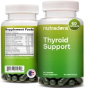 Thyroid støtte for kvinner og menn - Thyroid Supplement med jodin, vitamin B12, Ashwagandha, Selenium og sink kosttilskudd, GMP-sertifisert, Formulert i USA, 60 kapsler (pakke med 1)