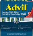 Advil Ibuprofen Tabletter, 200 mg smertefri/fever Reduser (NSAID), 100 tabletter (50 pakker med 2 tabletter hver)