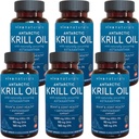 Viva Naturals Antarctic Krill Oil 1250 mg, Omega 3 EPA DHA og Astaxanthin, felles støtte og hjernesupplement med antioksidant egenskaper, ingen fiskelig ettersmak (Pack of 6)