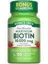Naturens sannhet Biotin 10000mcg | 120 raske oppløsning tabletter | Maksimal styrke | Naturlig Berry Flavor | Vegan, ikke-GMO & Glutenfri supplement