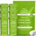 Viter Energi Original Koffein mynter Spearmint Flavor 6 Pack og 1/2 Pound Bulk Bag Bundle - 40 mg Koffein, B vitaminer, sukkerfri, vegansk, kraftig energiforsterker for fokus og varsling