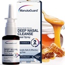 ManukaGuard Medisinsk Grade Manuka Honning Natural Nasal Spray med saltvannsløsning for Congestion Support, Sinus og Allergy Relief, Nasal Moisturizing, New Zealand Honning, MGO 600, 0,65 fl oz flaske