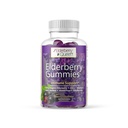 Elderberry Queen Organic Elderberry Gummies 60 ct - Immunstøtte Gummies med vitamin C & Zink - Elderberry Vitamin Gummies for voksne og barn