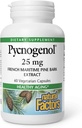 Naturlige faktorer Pycnogenol 25 mg, Antioksidant støtte for sunn aldring, 60 kapsler