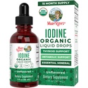 MaryRuth Organics Iodine flytende dråper | Kalium jodid | 1 år  Supply 1 år  Supply Serverer | Thyroid helse | USDA Økologisk | Vegansk | Ikke-GMO | Glutenfri | 1 fl Oz