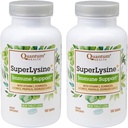 Quantum Helse SuperLysine+ Avansert Formel Immunstøtte Supplement Lysine 1500 mg, Vitamin C Echinacea Licorice Bee Propolis & Odorless hvitløk - 180 tabletter (Pack of 2)