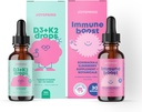 JoySpring Immune D-vitamin Bundle | Kids vitaminer naturlig kildet, ikke-GMO, ikke-alkoholic flytende formel, immunisme helse støtte | Vegan & vegetariske kosttilskudd