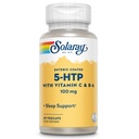 SOLARAY 5 HTP Supplement med vitamin C & B-6 - Sleep Supplement og serotonin Syntese Support - Lab verifisert, 60-dagers pengene-tilbake garanti - 60 Services, 60 Enteric Coated VegCaps