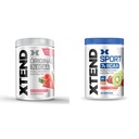 XTEND Original BCAA pulver vannmelon eksplosjon & Sport BCAA pulver jordbær Kiwi splash - Electrolyte pulver for utvinning og hydrasjon med aminosyrer - 30 serveringer
