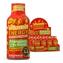 Vitamin energi immun + ekstra styrke energi Shot Mango 12 Pack, 260mg naturlig koffein, B-vitaminer, Citicolin, grønn te, immunitet og fokus støtte, null sukker, glutenfri 1,93 fl oz