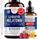 Væske Melatonin for voksne og barn 6 år opp - 3 mg Melatonin faller ekstra styrke flytende søvnhjelp - rask absorbasjon, bringebær Vanilla Flavor Melatonina - 2oz, 2-måneders forsyning, laget i USA