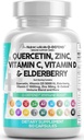 Q Forsvare Quercetin Supplement med Zinc Vitamin C Vitamin D Elderberry Turmeric Black Pepper hvitløk Ginger Sea Moss Lysine Stinging Nettle Reishi Mushroom Immunstøtte 60 kapsler ved ren Nutra