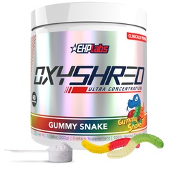 EHP Labs OxyScreed Pre Workout pulver - Preworkout pulver med L Glutamin & Acetyl L karnitine, Energi Boost Drink - Gummy Snake, 60 Serveringer