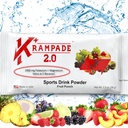 Krampade 2.0 2K: 50 mg Magnesium + 2000 mg Kalium Cramp Relief Elektrolyt Drikkepulver: raskere utvinning, langsommere tretthet, optimal Hydration | 20 Single-Serving Packets (Fruit Punch)
