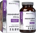 Blåbonnet ernæring Vakker alliert resveratrol 250mg, Best for huden, antioksidant, skjønnhet næringsstoff, Vegan, Vegetarisk, Ikke GMO, Glutenfri, Soya Gratis, 60 Grønnsaker Kapsler, 60 Serverer