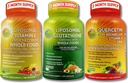 Fullstendig plantebasert antioksidant og immunstøtte Bundle - Liposomal Vitamin C 1500mg + Liposomal Glutathione 500mg + Quercetin med Bromelain, sink og vitamin C – Vegan, forbedret absorpsjon Formler