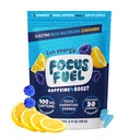 FocusFuel Energi Chews – Blå Razzberry Lemonade (15 Serveringer) – 100 mg Koffein + Alpha GPC + L-Theanine + B12, Magnesium – Great Taste – Ingen Krasj eller Jitters