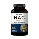 NatureBell NAC Supplement 1200mg Per Serving ® 240 Kapsler, N-Acetyl Cysteine med Quercetin ® Dobbelt styrke - Støtte for immun, lever, og lunge helse