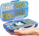 Pille Organizer Airtight Pille Box Stor Pille Dispenser Hjem Reise Supplement Holder Bærbar Vitamin Sorter Jumbo Størrelse 8 Sammenligning Airtight vitamin Container Daglig medisin Reise Essentials