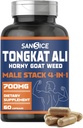 Tongkat Ali Supplement for Vitality-Tongkat Ali Extract med horny goat weed, Oryzanol & Calostrum for menn, mannlige kosttilskudd horny goat weed kapsler for hormon, energi, styrke(60 kapsler)