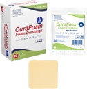 Dynarex 3011 CuraFoam Foam Dressing, ikke-bestilt, sterile, gir kusjionert og most sår omsorg, 2" x 2", Pakke 10