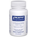 Ren innkapslinger L-Glutamine 500 mg - Supplement for immun- og digestiv støtte, Gut Helse og Lining, metabolisme og muskelstøtte * - med Free-Form L-Glutamin - 90 Kapsler