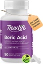 NewLife Naturals - Medical Grade Boric Acid Vaginal Suppositories - 600 mg - 100% ren kvinnelig pH Balance piller - Yest Infeksjon, BV - 90 kapsler: laget i USA