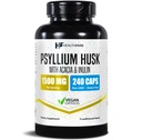 Healthfare Psyllium Husk Fiber 1500mg | 240 Vegan Capsules | Ekstra styrke Fiber Supplement | Støtter Digestiv Helse | Ikke-GMO, Glutenfri | laget i USA