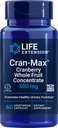 Life Extension Cran-Max®, 500 mg, Cranberry hele fruktkonsentratet, fremmer urinveiens helse med kraftige antioksidanter, glutenfri, vegetarisk, ikke-GMO, 60 kapsler