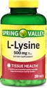 L-Lysine 500mg 250 tabletter – essensiell lysin Supplement for immunsystem støtte, hud, leppe og vev helse, lysin, lisina, glutenfri L lysin 500 mg for daglig velvære