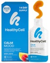 Healthycell Calm Mood Daily Fluid Supplement - Cortisol Manager & Mood Support Supplement for stress med Ashwagandha, L-Theanine, Magnesium, 5-HTP, GABA & Saffron - 14 Gel Packs