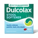 Dulcolax Stool Softener Laxative flytende Gel Kapsler, Gentle Hydrogen relief for harde, tørre verktøy, Dokusat Natrium 100 mg, 100 Antall