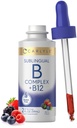 Carlyle Sublingual Vitamin B-komplekset med B12 | 2 Fl Oz | Berry Flavor | Vegetarisk, Ikke-GMO, og Glutenfri Supplement