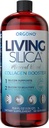 Orgono Living Silica Collagen Booster | Vegansk Mineral Basert Silica Supplement | Støtter sunn kollagen & elastin produksjon for felles og bein støtte, glødende hud, sterk hår og negler | 33,8 Fl Oz