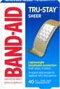Band-Aid merke Tru-Stal Sheer Strips kleslige sterile bandages for førstehjelp og sår beskyttelse, individuelt innpakket sårpleie bandages for mindre kutt og skrap, alle én størrelse, 40 ct