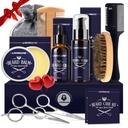 Lionmane Beard Care Julegaver Kit for menn, Beard Mustache Grooming Kit-Beard Balm, Skjeggvask, Beard Olje, Pensel, Saksors, Fødselsdag Thanksgiving Gaver til ektemann / Boyfriend / Dad / Him