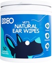 DOCO Hund Øre Rengjøringssett for hunder og katter Eucalyptus, Kamille & Aloe Cat ørerense sotter, deodorizes og hjelper kløende ører (50 teller)
