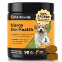 Allergi Hud Helse – Allergi Itch Relief & Immune Support Chews med Fish Oil, Probiotika, & Vitamin E – bidrar til å redusere normal shedding, Soothe Sensitiv hud, & Digestive Helse (Salmon Flavor, 90 Ct)