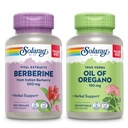 SOLARAY Berberin og olje av Oregano Bundle - Berberine HCl fra Indisk Barberry Plus Oregano olje Supplement for kraftig velvære støtte - 100 Vegkaps / 120 Softgels
