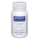 Pure Enkapslinger Kobber Glycinate 60's - 2 mg Kobber Supplement, støtter rød blodcelleformasjon* - Bidrar Energimetabolisme - Ikke-GMO & Vegan - 60 kapsler
