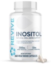 Revive MD Inositol Supplement for menn og kvinner - Mood Support, Hormonal Balance, sunn blodsugar og reproduktiv helse - Vegansk-vennlig, Glutenfri - 360 Vegetariske kapsler - 180 Services