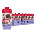 SlimFast Protein Shake, New Milk Chokolade- 20g Protein, Mat Erstatning Shake klar til å drikke, høy protein med lav carb og lav sukker, 24 vitaminer og mineraler, 11 Fl Oz (pakke med 12)