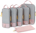 BAGSMART 6 sett /4 sett/2 sett komprimering pakke kuber for reise, lett bagasjeorganisator poser, holdbare plassbesparende poser reise essensielle