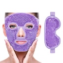 ZNÖCUETÖD Kjøle Ice Face Eye Mask for å redusere Puffiness, Vesker Under Øye,Sinus, Rødhet, Pain Relief, Mørk Sirkler, Migraine, Hot/Kold pakke med Myk Plush Backing (Purple(1 * Eye Mask + 1 * Face Mask))