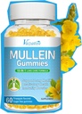 10 i 1 Mullein Gummies for Lungs, Mullein Leaf Ekstrakt med Bromelain, Quercetin, Magnesium - Støtte Lung Cleanse for sunn puste, 60ct