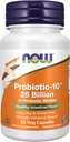 NU Mattilskudd, Probiotic-10TM, 25 milliarder, med 10 Probiotic Strains, Dairy, Soy og Glutenfri, Strain Verifisert, 50 Veg Kapsler
